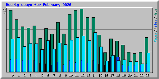 Hourly usage for February 2020